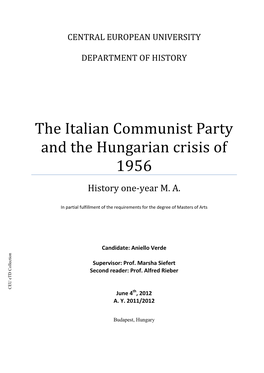 The Italian Communist Party and The