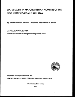 Water Levels in Major Artesian Aquifers of the New Jersey Coastal Plain, 1988