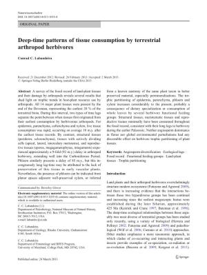 Deep-Time Patterns of Tissue Consumption by Terrestrial Arthropod Herbivores