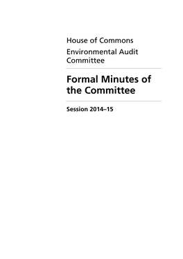 House of Commons Environmental Audit Committee