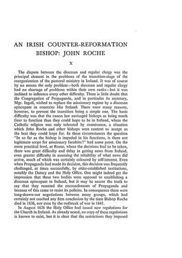 AN IRISH COUNTER-REFORMATION BISHOP: JOHN ROCHE X