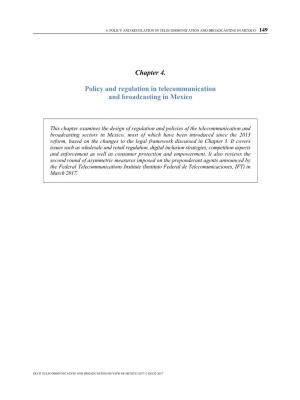Chapter 4. Policy and Regulation in Telecommunication And