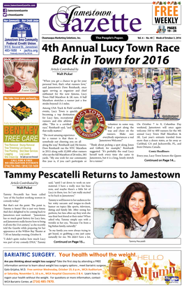 Back in Town for 2016 Article Contributed by Walt Pickut