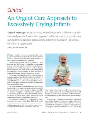 Clinical an Urgent Care Approach to Excessively Crying Infants
