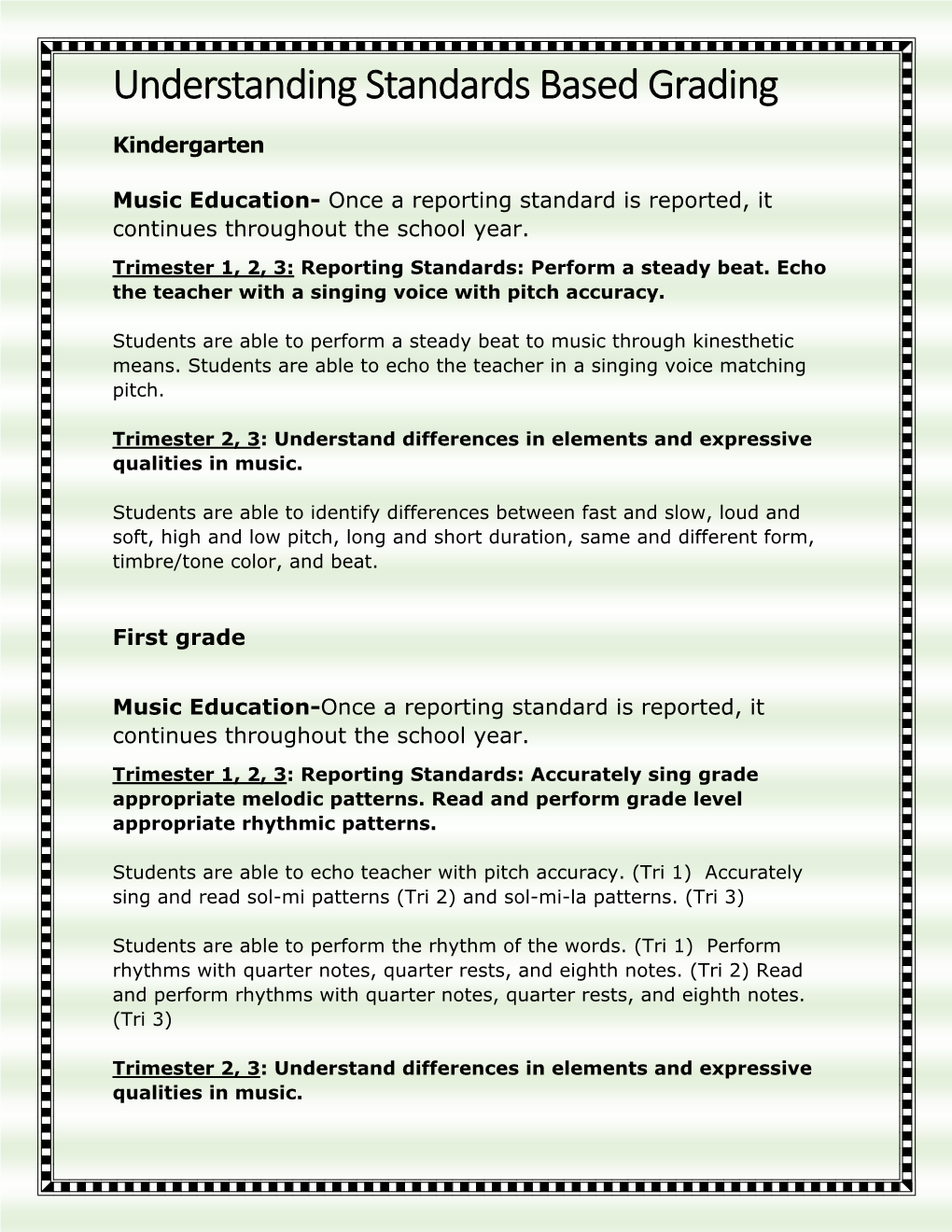 Understanding Standards Based Grading