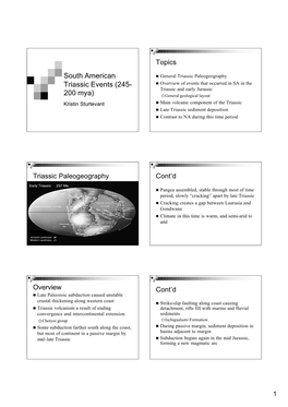 South American Triassic Events (245-200 Mya)