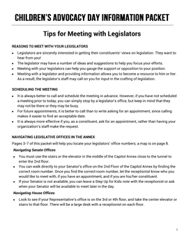 Tips for Meeting with Legislators