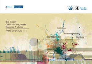 ISB-Biocon Certificate Program in Business Analytics Profile Book 2013