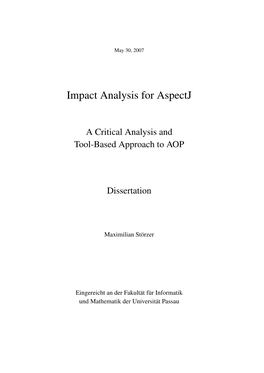 Impact Analysis for Aspectj