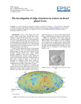 The Investigation of Ridge Structures in Craters on Dwarf Planet Ceres