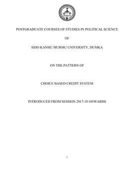 Postgraduate Courses of Studies in Political Science