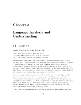 Chapter 3 Language Analysis and Understanding
