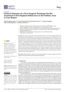 Clinical Outcome of a New Surgical Technique for the Treatment of Peri-Implant Dehiscence in the Esthetic Area. a Case Report