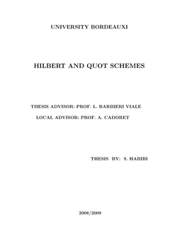 Hilbert and Quot Schemes