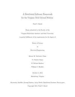 A Distributed Software Framework for the Virginia Tech Ground Station