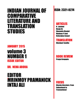 Indian Journal of Comparative Literature and Translation Studies ISSN: 2321-8274 Our Contributors Dr