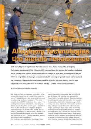 Allegheny Technologies the Metals Renaissance Allegheny