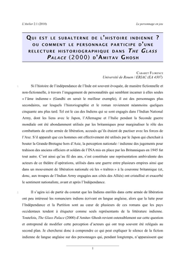 Amitav Ghosh Revient Ostensiblement Sur Cette Question Et Entreprend De Modifier Cette Perception D’Acteurs Qui Ont Trop Souvent Été Relégués Au Second Plan