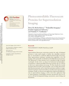 Photocontrollable Fluorescent Proteins for Superresolution Imaging