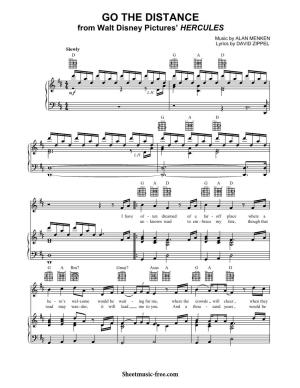 Go the Distance Sheet Music from Hercules