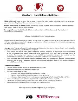 Visual Arts – Specific Rules/Guidelines