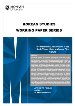 Korean Studies Working Paper Series