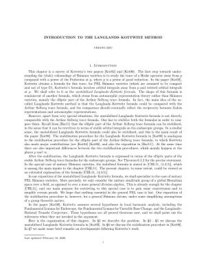 Introduction to the Langlands–Kottwitz Method