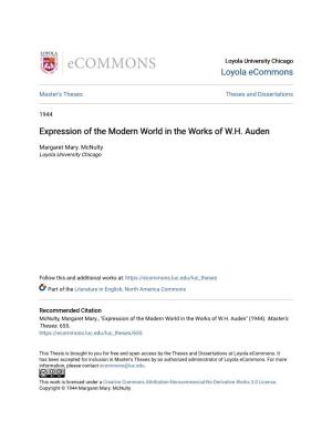 Expression of the Modern World in the Works of W.H. Auden