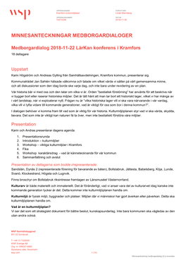 Minnesanteckningar Medborgardialoger