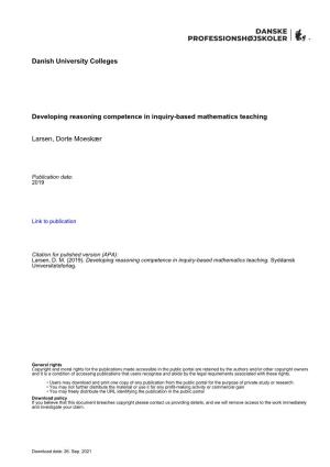 Danish University Colleges Developing Reasoning Competence