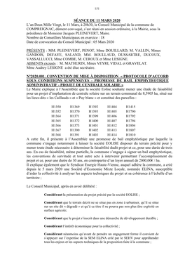 SÉANCE DU 11 MARS 2020 L'an Deux Mille Vingt, Le 11 Mars, À