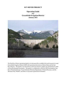 SUN RIVER PROJECT Operating Guide Greenfields Irrigation District