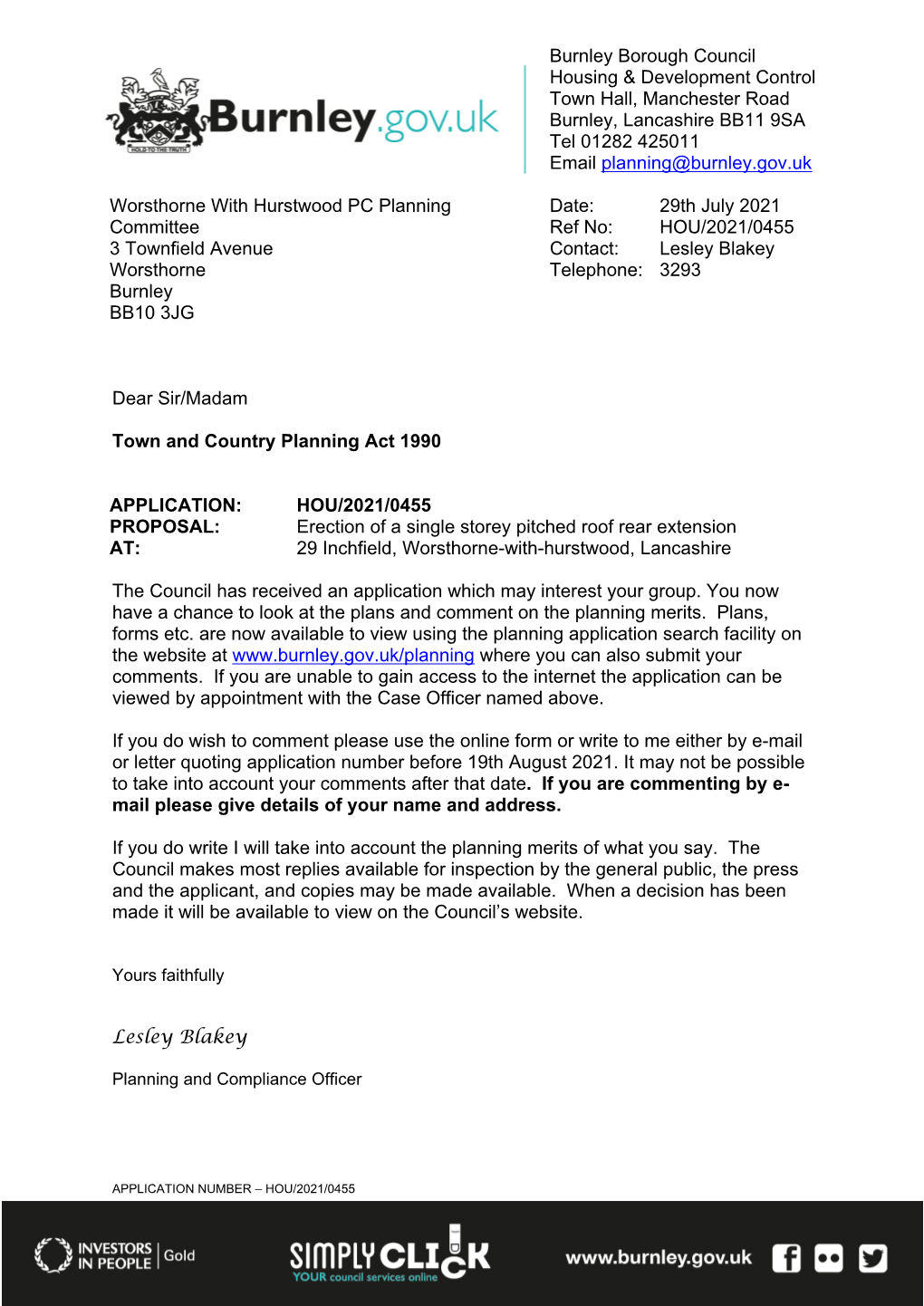 Burnley Borough Council Housing & Development Control Town