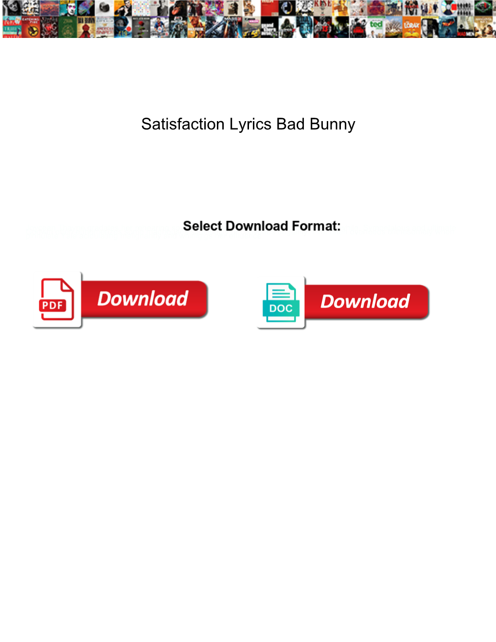 Satisfaction Lyrics Bad Bunny