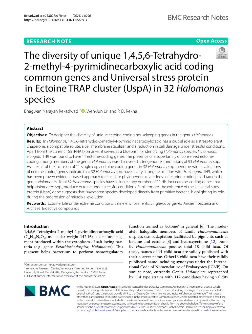 Downloaded Halomonas Elongata: High-Afnity Betaine Transport System and Choline- from NCBI Database