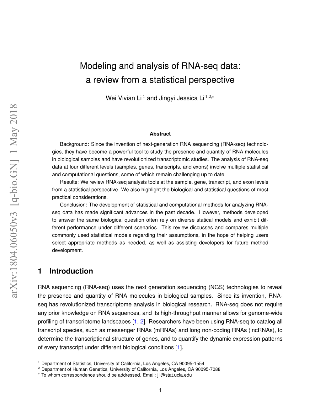 Modeling and Analysis of RNA-Seq Data: a Review from a Statistical Perspective