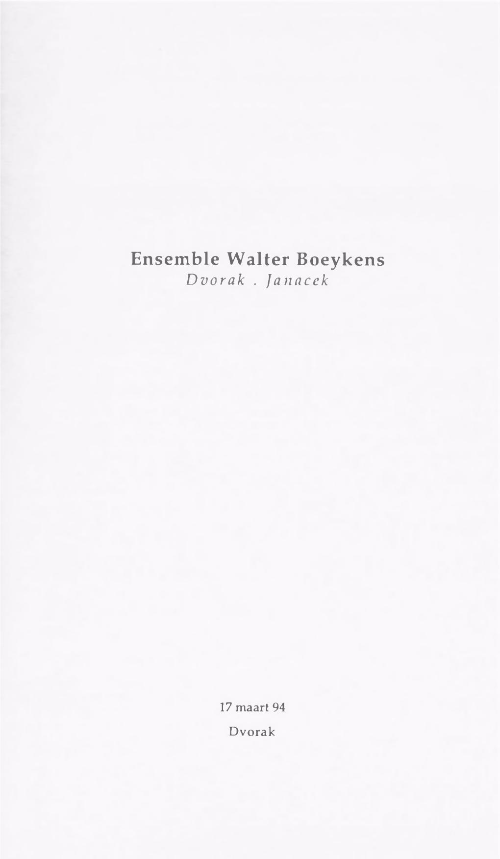 Ensemble Walter Boeykens Dvorak