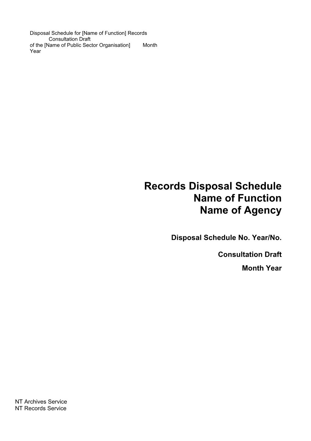 Records Disposal Schedule