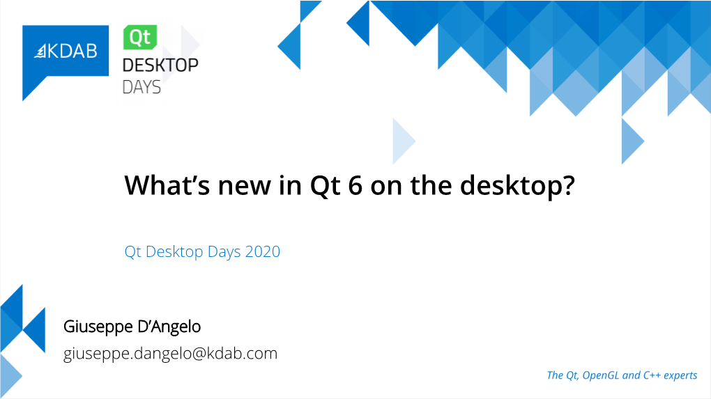 What's New in Qt 6 on the Desktop?