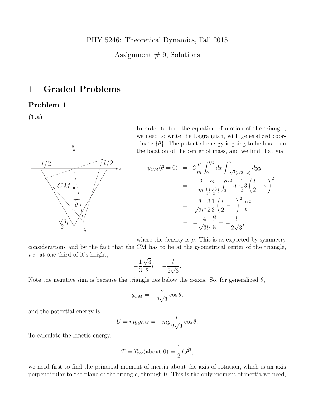 1 Graded Problems