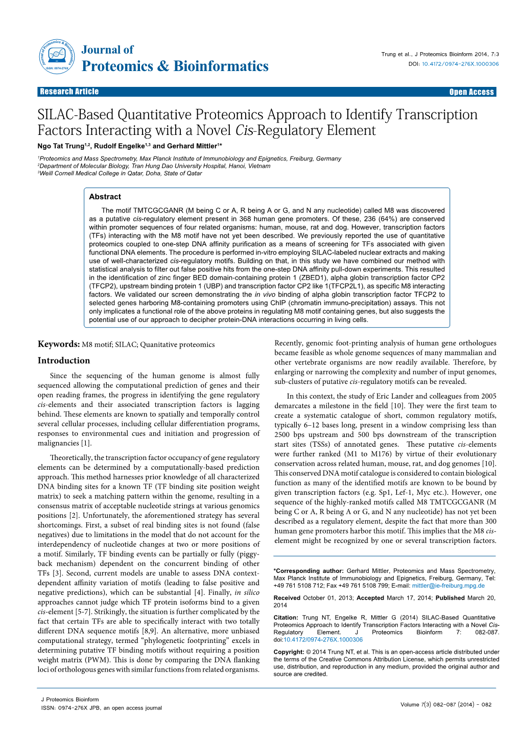 SILAC-Based Quantitative Proteomics Approach to Identify Transcription