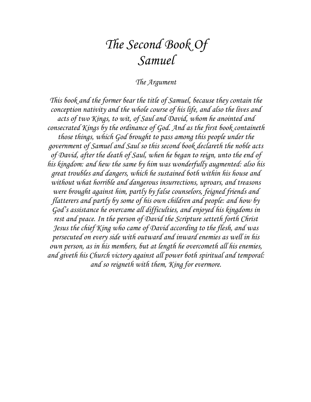 The Second Book of Samuel