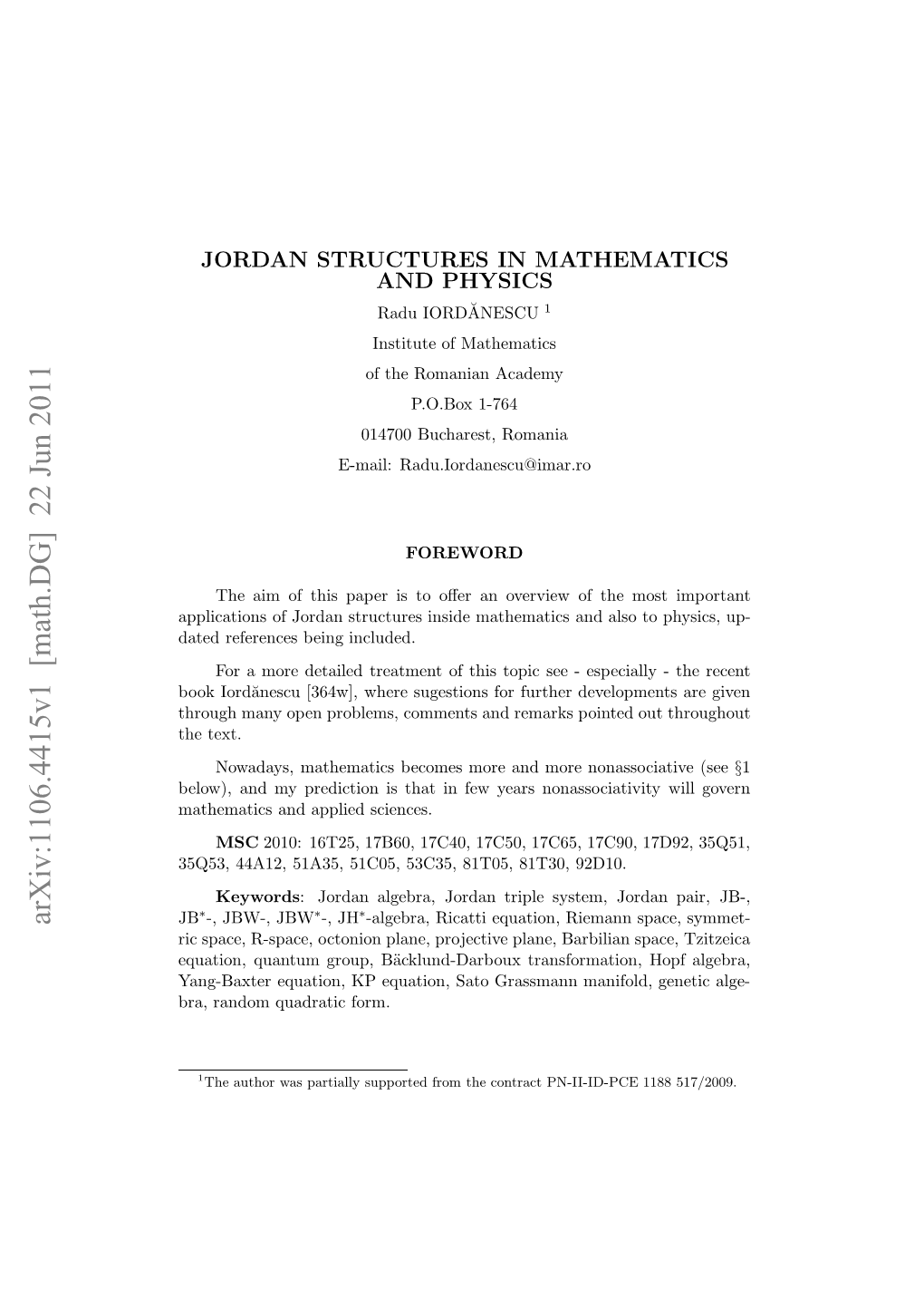 Arxiv:1106.4415V1 [Math.DG] 22 Jun 2011 R,Rno Udai Form