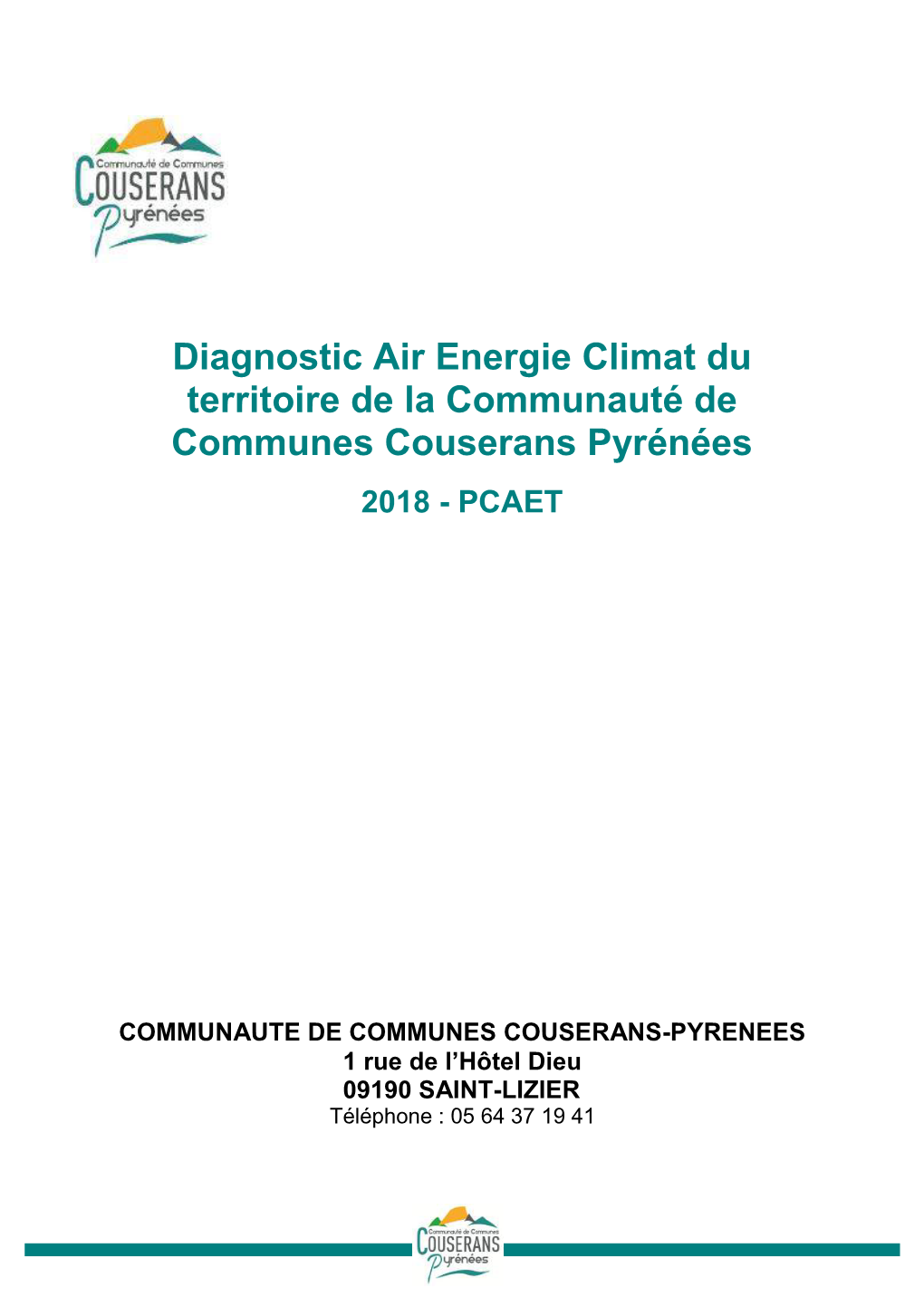 Diagnostic Air Energie Climat Du Territoire De La Communauté De Communes Couserans Pyrénées 2018 - PCAET