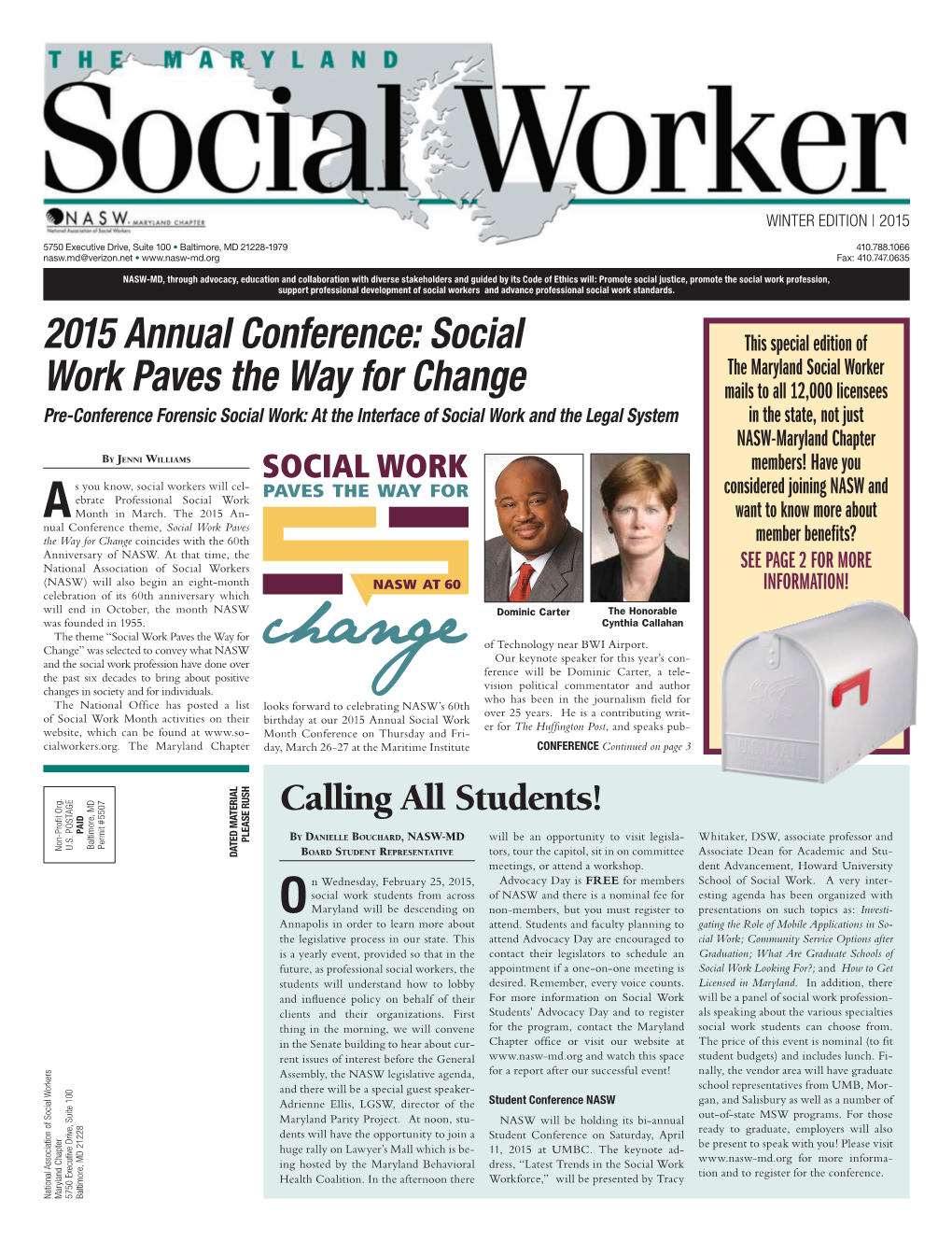 Maryland Social Worker Winter 2015