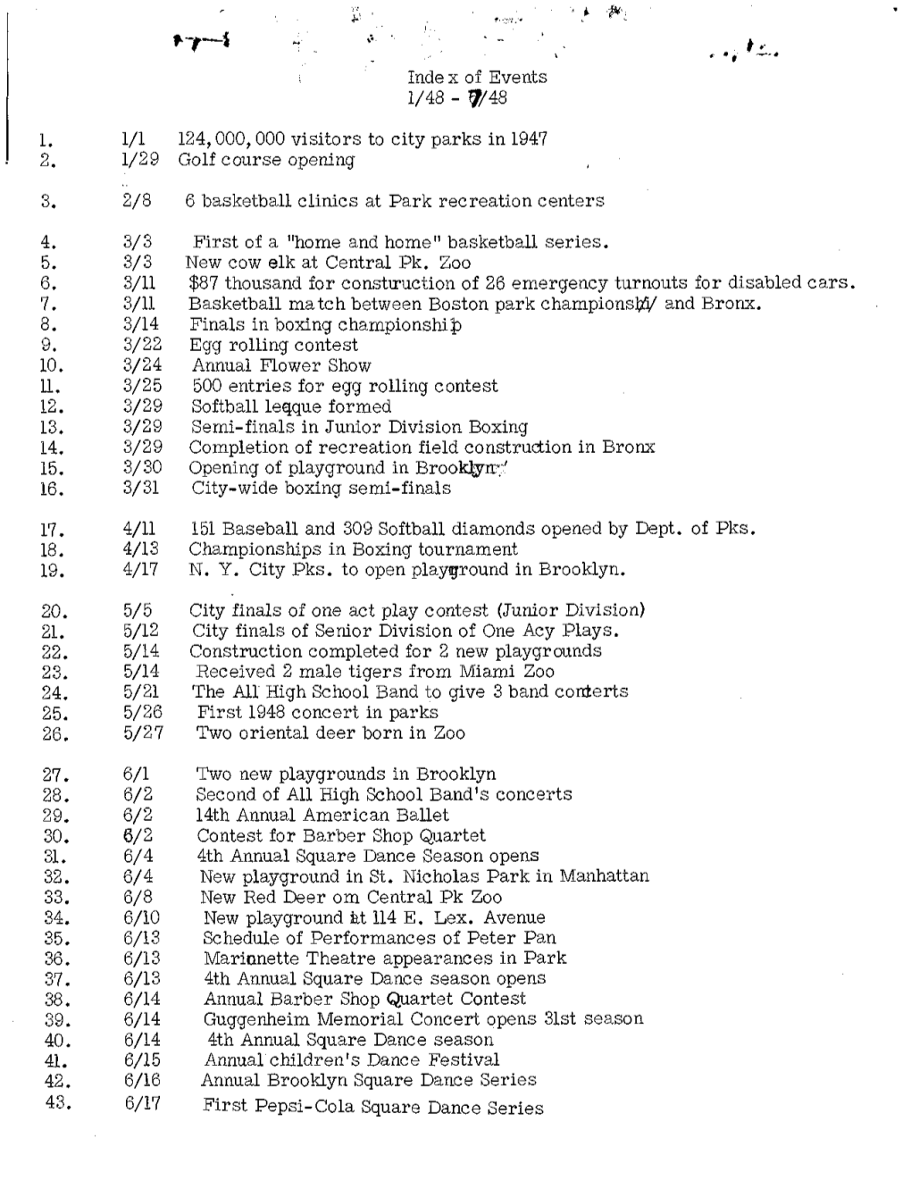 Inde X of Events 1/48