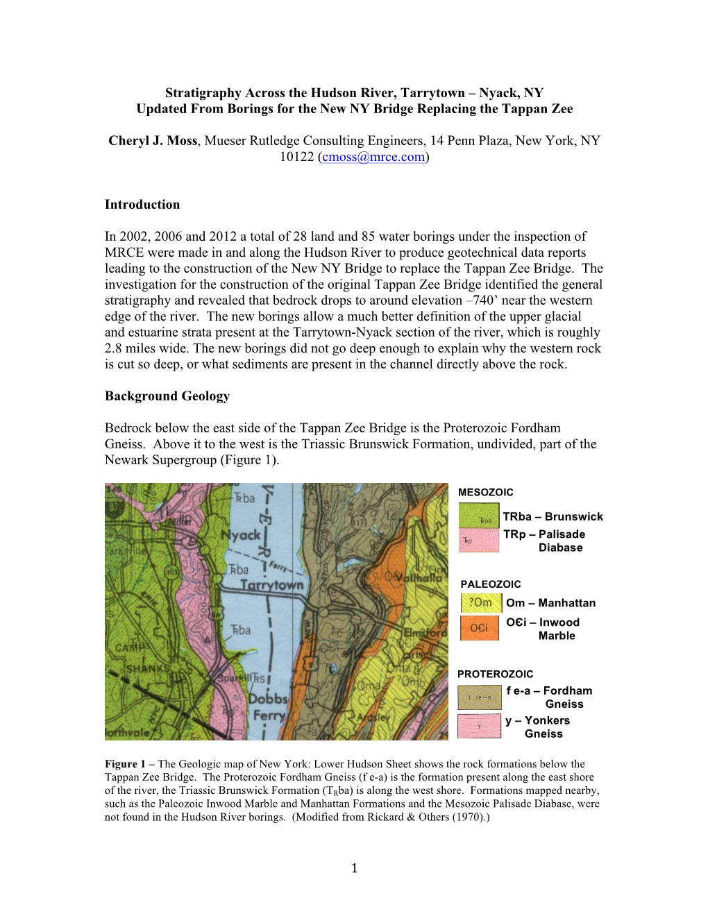 1 Stratigraphy Across the Hudson River, Tarrytown – Nyack