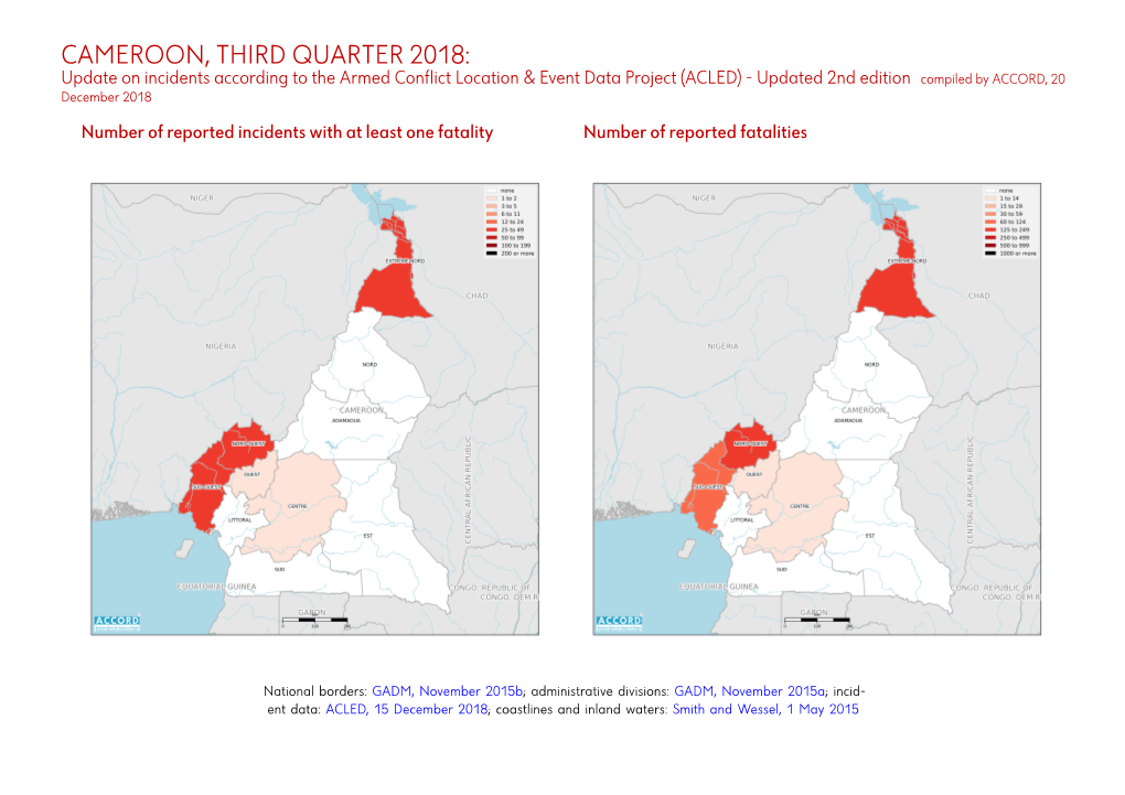 Cameroon, Third Quarter 2018: Update on Incidents According to the Armed Conflict Location & Event Data Project