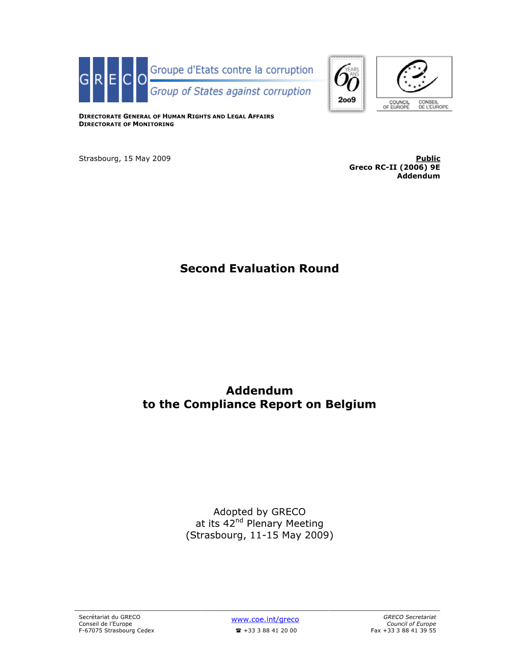 Greco RC-II 2006 9E Final Addendum Belgium PUBLIC