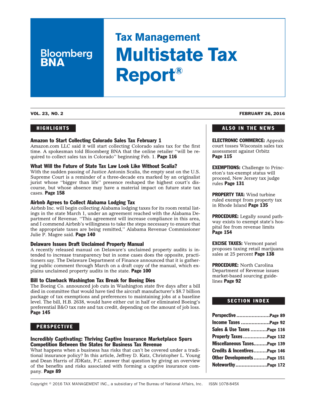 Multistate Tax Report®